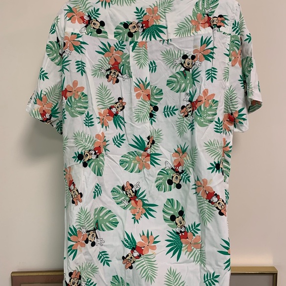 Disney Mickey Mouse Minnie Mouse Hawaiian Button Down Shirt Adult Women’s X-L - Picture 5 of 11